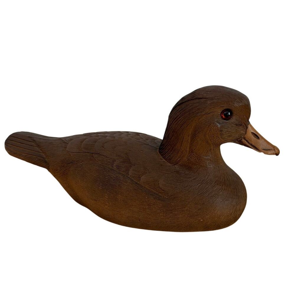 Vintage Joe Revello Hand Carved Wooden Duck - Signed